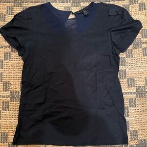 Marc by Marc Jacobs Navy and Black Short Sleeve round Neck Top